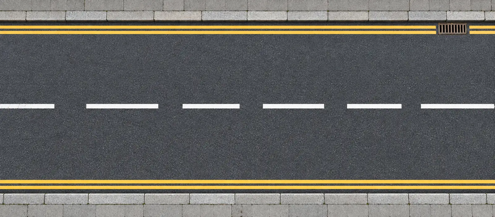 After: the same road resurfaced by Grip Tekk with crisp new markings